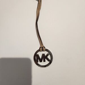 Michael Kors Silver and Tan Keychain